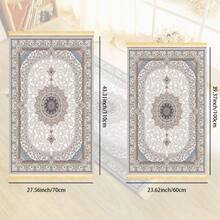 1pc Shallow Brown Geometric Floral Prayer Mat, Artistic Prayer Rug, Creative Prayer Pad, Easy To Clean - Multicolor - View 5