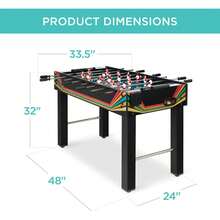 48in Competition Sized Foosball Table, Arcade Soccer Table For Home, Game Room, W/ 2 Balls, 2 Cup Holders - Black - View 6