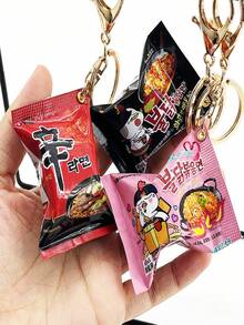 Móc khóa hình bánh mì ramen cay Hàn Quốc sống động như thật, mô hình đồ ăn ngộ nghĩnh, móc treo balo hình mì ăn liền mini, móc chìa khóa xe hơi cá nhân hóa, quà tặng/trang trí túi xách/quà lưu niệm/phụ kiện độc đáo - Nhiều màu - Xem 3
