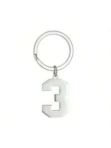 1 móc khóa số Ả Rập bằng thép không gỉ, thích hợp làm phụ kiện trang trí túi xách, móc chìa khóa xe hơi, món quà Giáng sinh hoàn hảo cho gia đình và bạn bè. - Bạc loại A - Xem 6