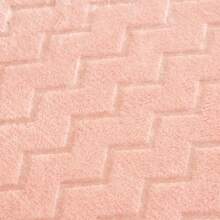 1pc Flannel (Polyester Fiber) V-Shaped Metallic Yarn Printed Fleece Blanket, Modern Solid Color Minimalist Style Suitable For Warm Travel, Office, Home Decor - Watermelon Pink - View 9