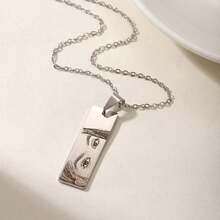 1pc Personalized Human Eye Necklace Engraved Portrait Stainless Steel PVD Plated Necklace Gift For Her - Multicolor - View 7