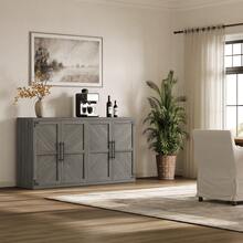 Aparador SICOTAS con 4 puertas, aparador moderno con almacenamiento y estantes ajustables, gran gabinete de almacenamiento tipo credenza - Gris ceniza - Ver 3