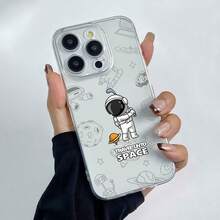Funda para teléfono con diseño de astronauta y aventura espacial, compatible con iPhone 16, 15, 14 Pro Max, 13, 12, 11, XR y XS Plus. Fabricada en silicona TPU, ofrece protección contra golpes y caídas, además de una excelente sensación al tacto. Es el regalo ideal para familiares, amigos y seres queridos. - transparente - Ver 2
