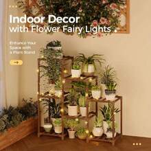 Plant Stand Indoor With Flower Fair Battery Plant Shelf Wood Plant Rack For Multiple Plants 3 Tiers Ladder Plant Holder For 7 Pots For Living Room Home Dr For Gardening Gifts,37148574 - 酒紅色 - 查看 2