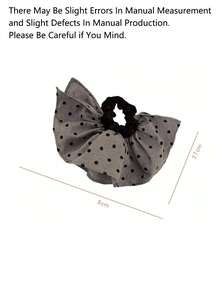 1pc French Oversized Plaid Ruffle Scrunchie, Elegant Ponytail Holder Hair Accessory, Casual Style