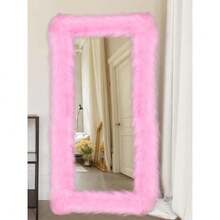 Full Length Mirror Cover 59 X 16 Inch Universal Ultra Soft Non Slip Design Fluffy Length Standing Mirrors Cover Dration For Bedroom Cloakroom Women Gifts(Pink),37222933 - 玫紅色 - 查看 1