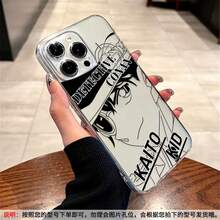 Detective Conan & Ai Haibara  17 Pro Max Case – Silicone Series For 14/16/13/12/15/11/Plus Full-Coverage Shockproof Clear Soft Shell, Minimalist Kid Style For XS Max - Granate - Ver 9