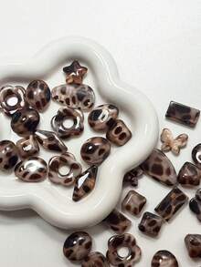 高品质豹纹星形手工串珠吊坠配件，DIY饰品材料，秋冬款 - 彩色 - 查看 6