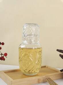 European Retro Embossed Teapot Set, Gemstone Grid Large Capacity Glass Cooling Pot For Coffee Sharing, Household Juice Pot Cup Set - Transparent - View 10