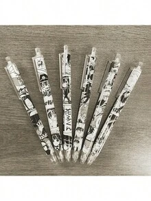 Bolígrafos de gel con temática de cómic, tinta negra de 0.5 mm, punta media, bolígrafos de rodillo de plástico para oficina y papelería estudiantil, útiles escolares para volver a la escuela - Multicolor - Ver 3