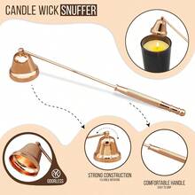 1PC Rose Golden Bell Shape Candle Extinguisher With A Long Handle, Stainless Steel Candle Snuffer Stainless SteelCandle Tools Accessories Candle Buffer Wax Candle Extinguisher With Handle Candlestick Candle Wicks Flame For Candle Lovers, Gift, Everyday Use, Putting Out Extinguish Candle Wicks Flame Safely Sweet Water Decor Black Candle Snuffer - Multicolor - View 7