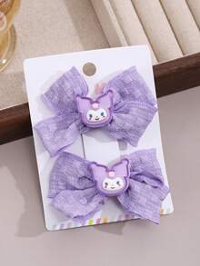 Sanrio 2pcs Hello Kitty, Kuromi, My Melody, Cinnamoroll Hair Clips, Cute Kawaii Girls Hair Accessories, Fashion Hair Clips, Suitable For Party And Daily Use - Multicolor - View 8