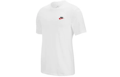  Camiseta Nike Sportswear de manga corta y cuello redondo con logotipo bordado y pequeño estampado Swoosh