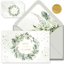 Gooji 4x6 Greenery Thank You Cards with Envelopes Bulk 20-Pack Bridal Shower Thank You Cards with Envelopes Birthday Party Baby Shower Weddings Greeting Blank Notes Small Business - como en la foto - Ver 1