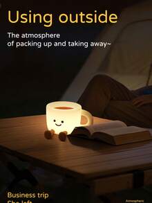 Cute Coffee Cup Night Light - 3 Brightness Levels Lamp With Touch Control 7 Colors, Silicone Lamp With 30 Min Timer, USB Rechargeable - Soft Lighting And Design, Suitable For Room, Creative Gift - Multicolor - View 5
