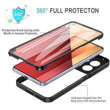 1个360°全包覆软TPU透明手机壳,带屏幕保护膜,全方位保护,超薄防震透明软TPU边框,兼容小米17 Pro/17 Pro Max/17 Air/17、三星Galaxy M36/S26 Ultra/S26 Plus/S26/S25 FE/S25 Ultra/S25 Plus、OPPO Reno14 Pro、荣耀400/400 Pro/400 Lite、OPPO Reno14 F、Infinix Hot 60 Pro/Hot 60 Pro+、红米15C - 黑色 - 查看 3