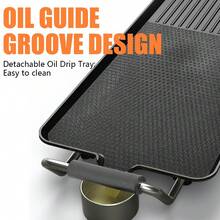 1pc Multi-Functional Smokeless Electric Grill Pan, Non-Stick Indoor BBQ Griddle For Cooking Meat And Vegetables, Suitable For Family Gatherings And Meals