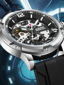 男士多功能机械表，双面镂空圆形夜光商务腕表，休闲时尚机械腕表，推荐作为礼物送给朋友或男友 FW-6019 - 均碼 - 查看 5