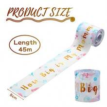 Sumind 2 Rollos Cintas Métricas de Barriga para Baby Shower Juego de Medir El Vientre Favores de Fiesta de Juegos de Baby Shower Suministros para Juegos de Cinta Métrica 2 Pulgadas x 150 Pies - Rosado - Ver 2