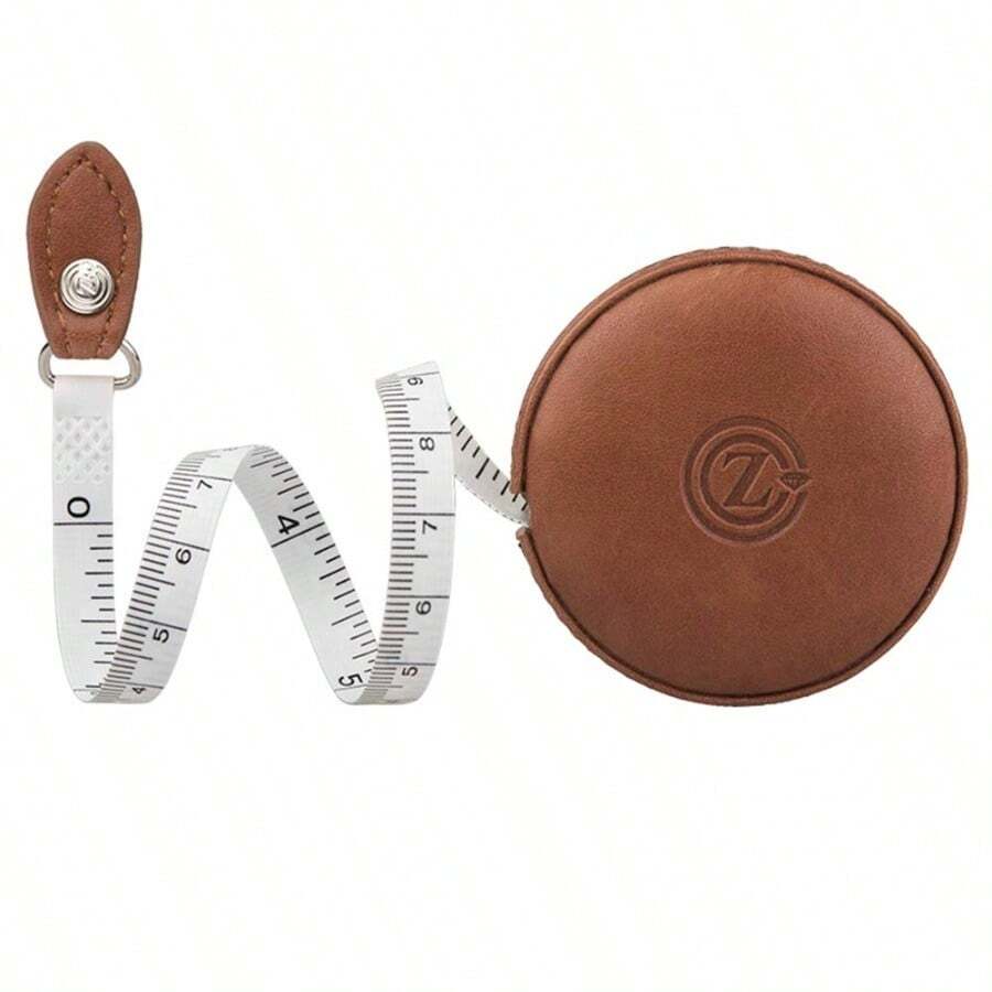 Cinta métrica para coser cinta métrica de tela para el cuerpo médico sastre artesanía dieta 1.5 m 60 pulgadas regla retráctil de doble lado con botón redondo - caf1paquete - Ver 1