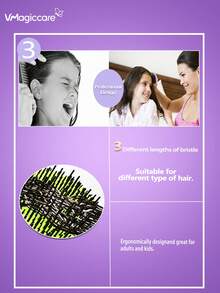 VMAGIC care Detangling Hair Brush - Easily Untangle Knotted Hair - Best Comb/Brush For Men And Women - Suitable For Wet Or Dry Hair