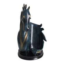 SENDERPICK 1PCS Wine Storage Display Rack Modern Wine Bottle Holder Horse Statue Wine Rack - Blue and Gold - View 3
