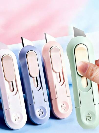 Retractable Mini Utility Knife, Versatile For Cutting Envelopes, Cardboard, Boxes, Crafts, Paper And Packaging Materials, Ideal For Home And Office Use. This Stationery Knife Is Perfect For Back-To-School And Unwrapping Various Gifts And Packages.