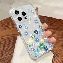 Funda para teléfono con bonito estampado floral veraniego, compatible con iPhone 16, 15, 14 Pro Max, 13, 12, 11, XR y XS Plus. Fabricada en silicona TPU, ofrece protección contra golpes y caídas, además de una excelente sensación al tacto. Es el regalo ideal para familiares, amigos y seres queridos. - transparente - Ver 2
