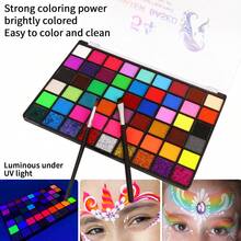 opeth 54 Color Body Paint Set, Includes 12 Brushes, 10 DIY Template Stickers, 2 Finger Sponges, Suitable For Costume Parties, Halloween, Stage Makeup, Holiday Parties, Water-Soluble & Easy To Clean, Non-Irritating - Multicolor - View 5