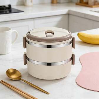 Double-Layer Stainless Steel Insulated Lunch Box 16.5cm Portable Layered Food Container Home & Office Insulated Meal Box Leak-Proof Sealed Insulated Bento Box Double-Layer Portable Insulated Lunch Box Stainless Steel Layered Insulated Meal Box Home Leak-Proof Sealed Food Container Office Portable Insulated Bento Double-Layer 16.5cm Insulated Meal Box Stainless Steel Leak-Proof Insulated Lunch Box