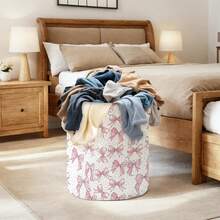 1 chiếc giỏ đựng đồ bẩn màu hồng cho phòng ngủ, giỏ đựng quần áo bẩn có tay cầm, túi vải bố, có thể dùng để đựng chăn, khăn và đồ chơi. - Nhiều màu - Xem 3