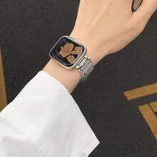 卡通设计不锈钢米兰尼斯表带，磁吸式表扣，适用于 38mm、40mm、41mm、42mm、44mm、45mm、46mm 和 49mm，兼容 Series 11、10、9、8、7、6、4、3、2、1、SE 和 Ultra，优雅时尚，银色星空款。 - 彩色 - 查看 4