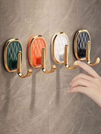 1pc/3pcs Acrylic Jewelry Element Design Wall Hooks, Adhesive Damage Free Wall Hooks, Bathroom Towel Hooks, Bedroom Door Hooks, Wardrobe Storage Hooks, Kitchen Sticky Hooks, Strong Load-Bearing, Suitable For Bathroom, Bedroom, Wardrobe, Kitchen