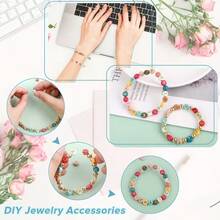 500/1000pcs 4x7mm Round Letter Beads, Colorful Acrylic Beads With Golden Letter Beads, For DIY Jewelry Making Bracelets Necklaces Accessories Birthday Gifts