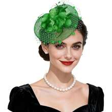 Fascinator Hats Tea Party Headband Hat For Women Cocktail Hats Flower Mesh Ribbons Feathers On A Headband And A Clip - Multicolor - View 5