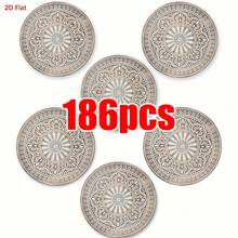 6pcs/Set Boho Style Wooden Coasters, 3.94 Inch X 3.94 Inch Size Fits Most Cups, Can Be Used As Coffee Mats; Suitable For Bars, Home Gatherings, Cafes, Offices, Elevating Home Decor And Thoughtful Housewarming Gifts, Available In 1 Set Or 3 Sets - Màu be - Xem 7