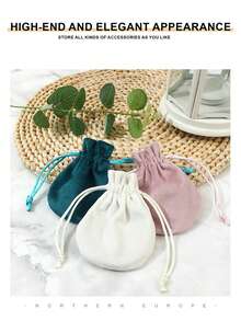 10pcs Velvet Jewelry Pouches - Soft Drawstring Storage Bags For Earrings, Rings And Bracelets | Multi-Color Dust-Proof Organizer Bags For Home, Travel And Retail Packaging - Square - View 3