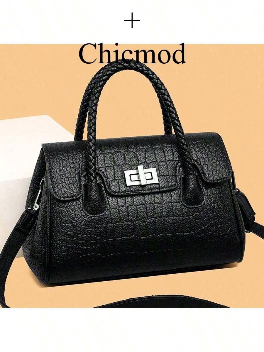 New Women's Handbag, Middle-Aged Women's Handbag, High-End Imported Tote Bag, Women's Fashion Versatile Shoulder Crossbody Bag - Black - View 1