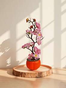 Artificial Flowers, Artificial Plum Blossoms, Red Plum Blossoms, Lifelike Artificial Plants, Suitable For Home And Office Desk Decor - Multicolor - View 7