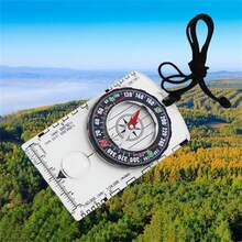 1pc Waterproof Compass With Scale, Colorful Map Scale, Durable Acrylic, Suitable For Outdoor Camping, Hiking, Measuring, Map Scale - Multicolor - View 3