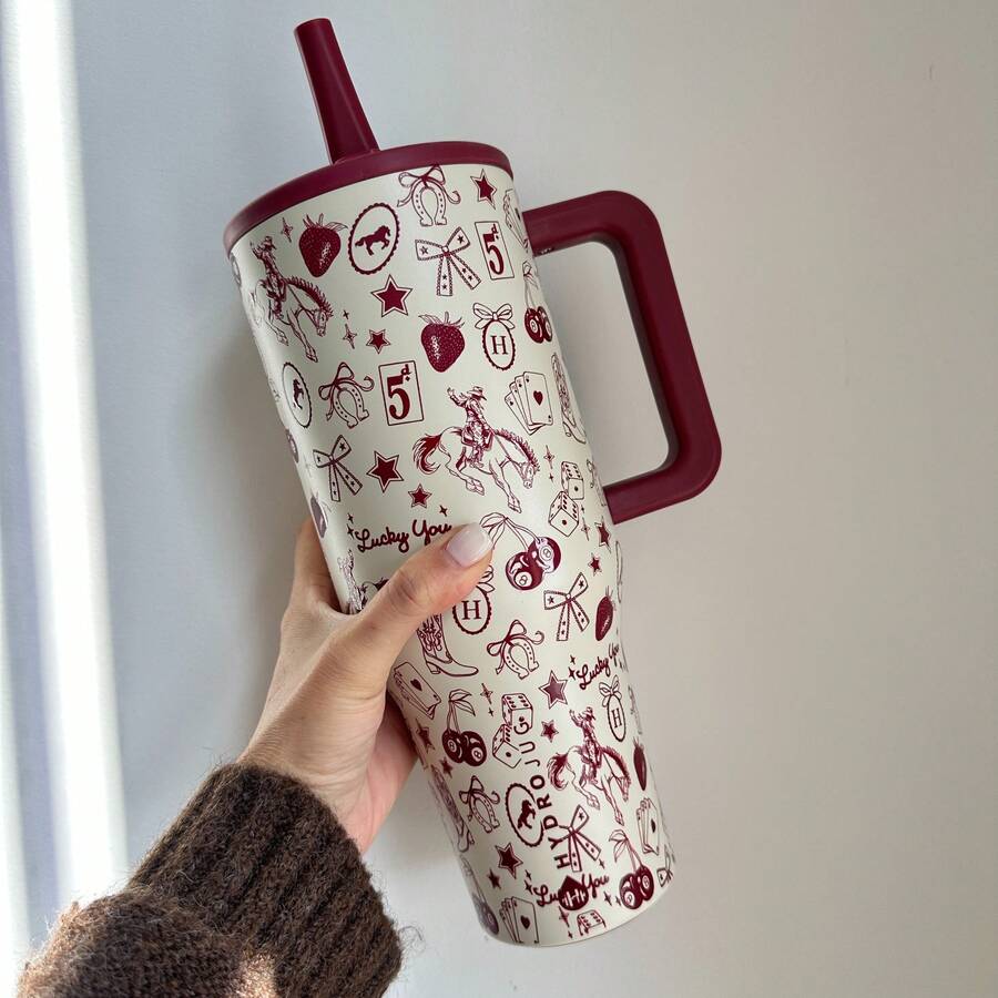 Hydro - Jug Traveler 40 Oz Red Western Style Limited Edition Tumbler - Phong cách miền Tây đỏ - Xem 1