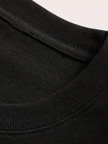 Boys & Teens' Casual Graphic Print Round Neck Short Sleeve T-Shirt, Summer Top - màu đen - Xem 6