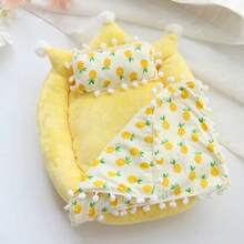 Mini Bed For Labubu Sofa, Doll House Furniture For Labubu Bedroom, Cute Doll Bed With Pillow And Blanket For 17cm Doll, Dollhouse Accessories For Labubu Decor Or Collectors - 黃色 - 查看 6