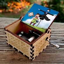 Caja Musical El increíble Castillo Vagabundo, Cancion  Music Box, Madera y Par de Anillos de Anime de Plata Ajustables, - 1 - Ver 5