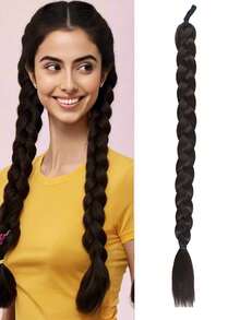1pc Long Braided Wig, Fashion Synthetic Braided Ponytail For Women - Multicolor - View 19