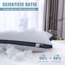 Meoflaw uLuxurious Hotel Gel almohadas de cama para cama de lado y espalda Queen color blanco - blanco - Ver 3