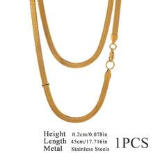 1条不锈钢式扁平链条项链，链节宽度可选2/3/4/5毫米，蛇骨链设计，男女通用 - 刀片鏈 - 查看 37