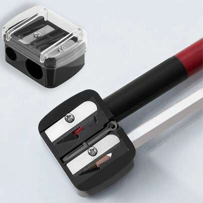 Plastic Double Hole Eyebrow Pencil Sharpener, Sharpens Eyeshadow Pencil, Lip Liner Pencil, Lipstick Pencil