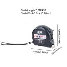 1卷 3/5/7.5/10米 工业级卷尺 | 公制黑色重型碳钢卷尺 - 防断裂结构，非常适合建筑、工程、制造、DIY项目 - 专业卷尺工具、建筑卷尺、建筑测量工具、工程工具，外观坚固，符合人体工程学设计，测量可靠 - 黑色 - 查看 12